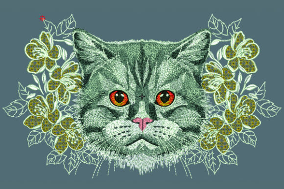 Cat and Flowers Embroidery Design: A Designer's Review