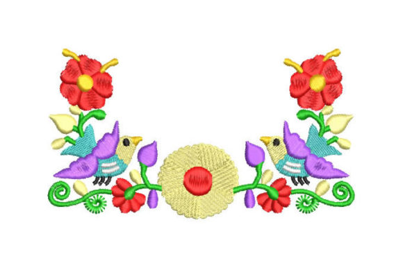 Colorful Flowers with Doves: An Embroidery Designer's Review