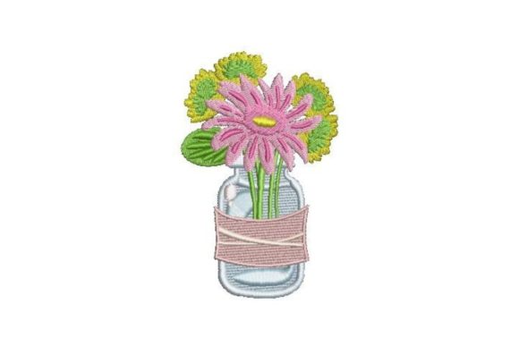 Flower Bouquet in a Mason Jar Embroidery Design Review