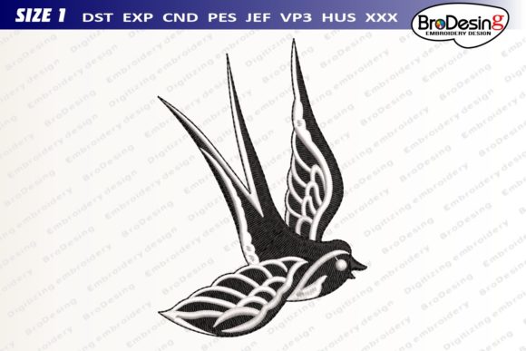 Flying Swallow Black and White Embroidery Review