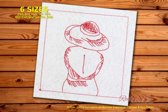 Reviewing Girl With Hat Looking Away Redwork for Merch