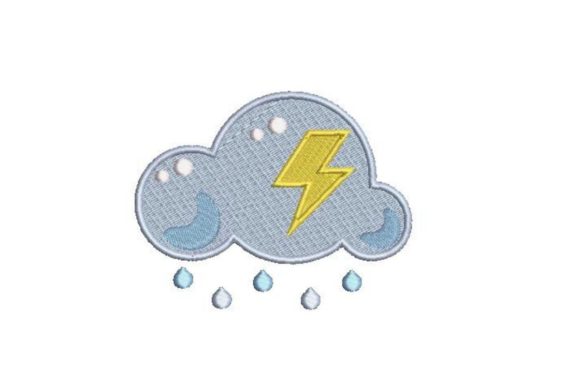 Stormy Weather Icon: Cute Embroidery for Holiday Gifts